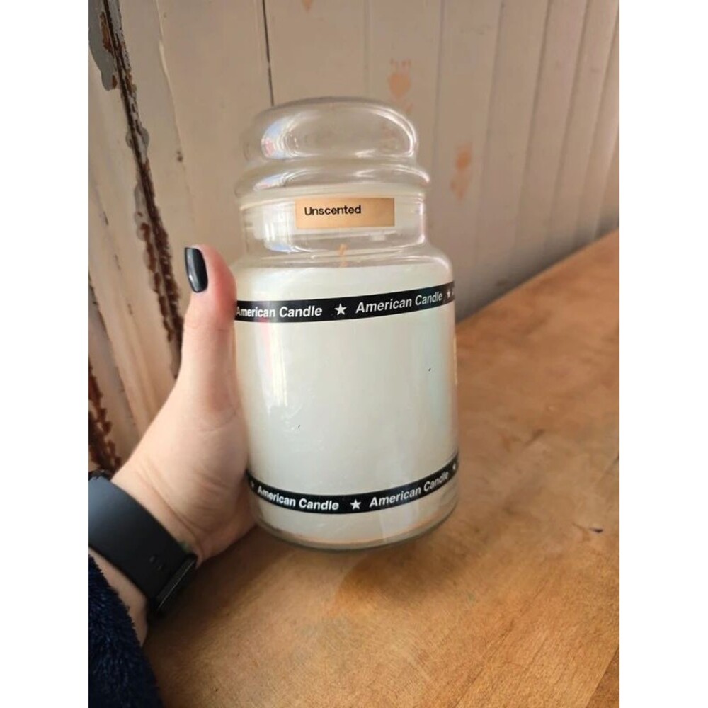 Large white unscented candle